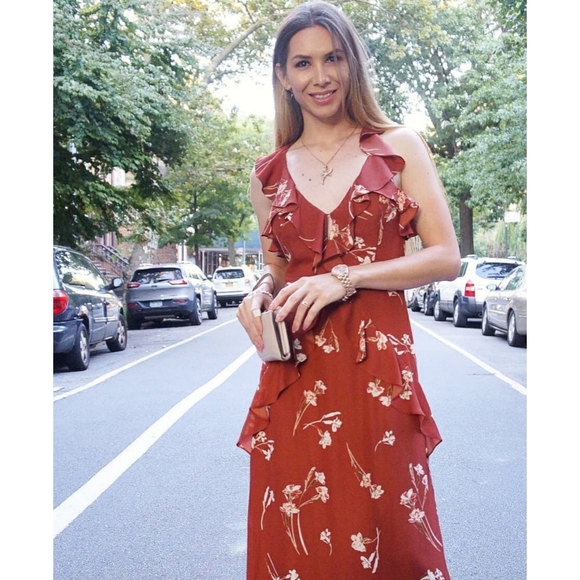 Rust floral maxi dress - Picture 1 of 7